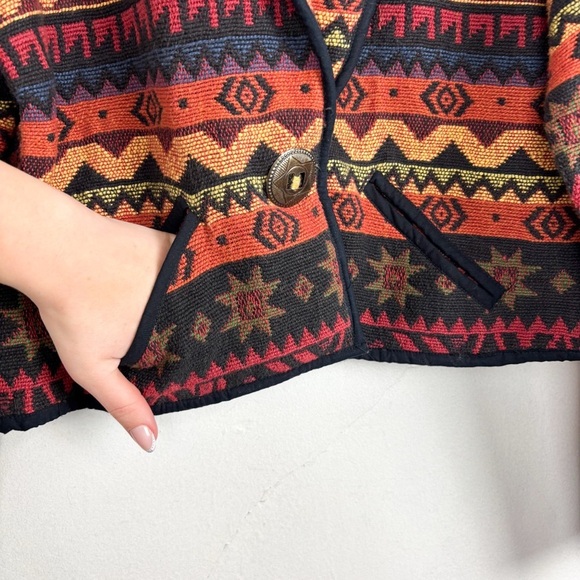 Vintage 90s Fiorlini Women’s Southwestern Woven Jacket Sz S - Picture 6 of 7